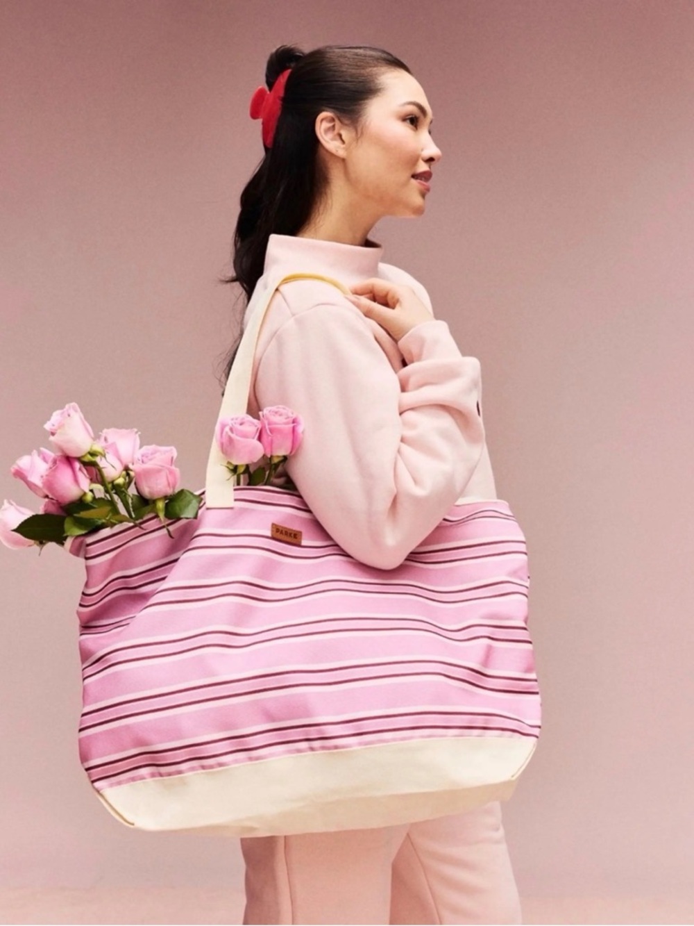 PARKE Holiday Stripe Valentines Day Tote
